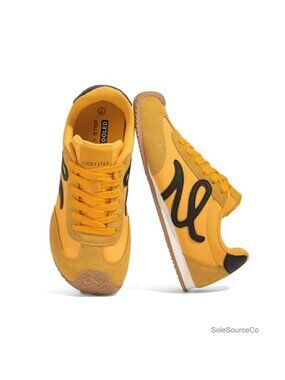 Women's Retro Leather Walking Sneakers Thin Sole Tennis Shoes Comfort